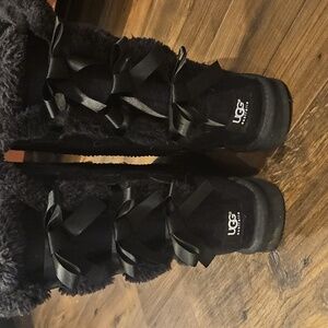 Black Bailey Bow Tall UGG Boots Sz 7
